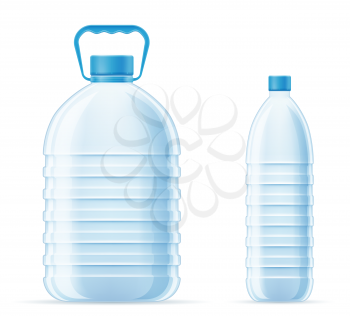 plastic bottle for drinking water transparent vector illustration isolated on white background