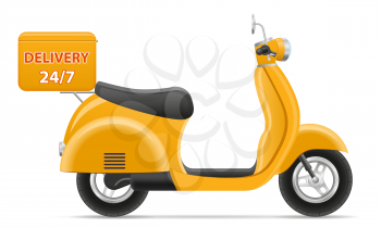 scooter delivery of online orders vector illustration isolated on white background