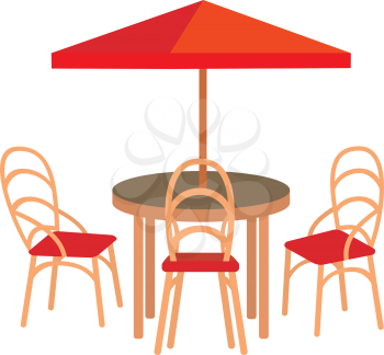Royalty Free Clipart Image of a Summer Street Cafe
