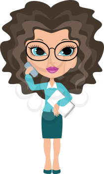 Royalty Free Clipart Image of a Cartoon Businesswoman