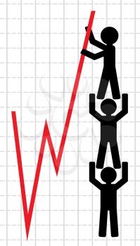 Royalty Free Clipart Image of Men With a Chart