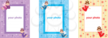 Royalty Free Clipart Image of Frames With Fairies