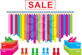 Royalty Free Clipart Image of Clothing and Footwear Sale Design