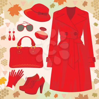 Royalty Free Clipart Image of an Autumn Fashion Background