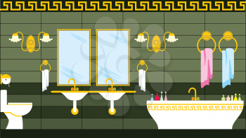Royalty Free Clipart Image of a Bathroom 