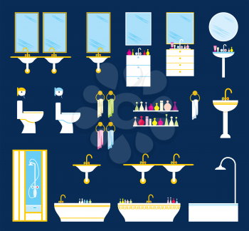 Royalty Free Clipart Image of a Set of Bathroom Items