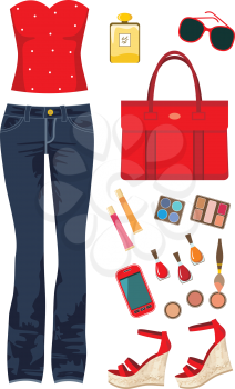 Royalty Free Clipart Image of a Fashions and Accessories