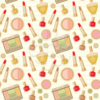 Royalty Free Clipart Image of a Cosmetics Background