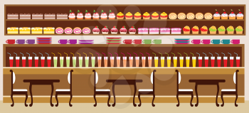 Royalty Free Clipart Image of a Bakery Cafe