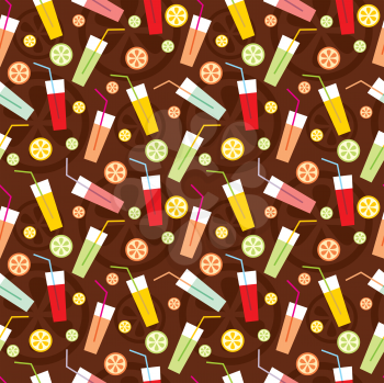 Royalty Free Clipart Image of a Fruit Drink Background
