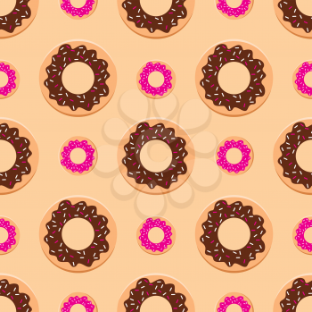 Royalty Free Clipart Image of a Doughnut Background
