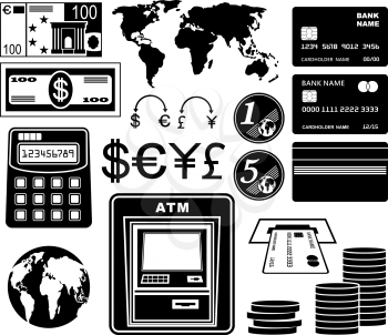 Financial, bank set of icons. vector
