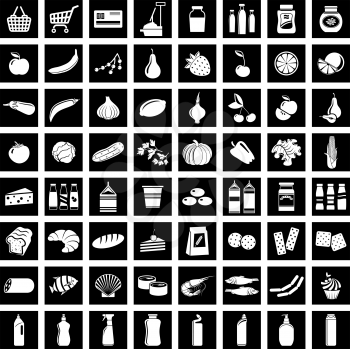 Set of supermarket symbols. Vector illustration