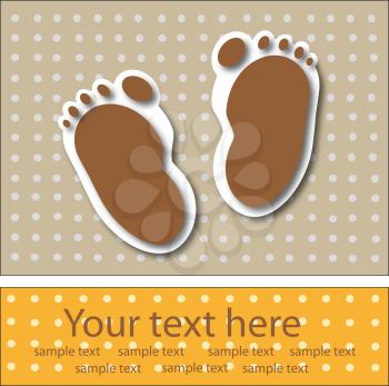 Royalty Free Clipart Image of a Footprint Invitation