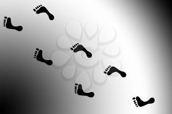 Royalty Free Clipart Image of a Footprint Background