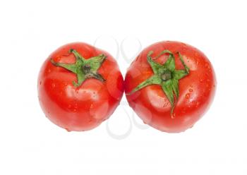 two tomato isolated on white background 