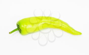 Green pasilla chile pepper isolated on white 
