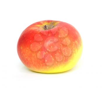 red with yellow apple
