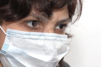 Girl in a medical mask
