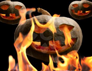 pumpkin for Halloween with fire