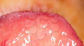 The tongue of a man in the mouth as a background. macro