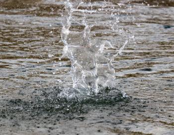 water splashing from a stone in the river