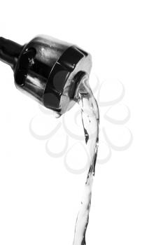 tap of running water isolated on white  background