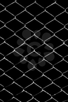 metal grid on a black background