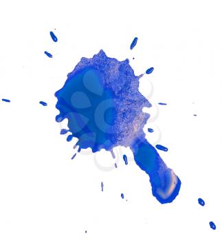 abstract blot blue drops on a white background