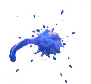 abstract blot blue drops on a white background