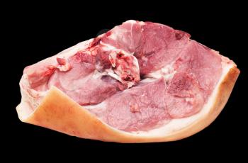 pig meat on a black background