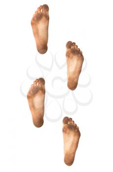 footprints on a white background