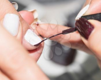 professional manicure in a beauty salon