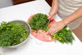 parsley and dill in the kitchen