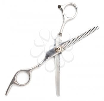 Thinning scissors on a white background