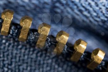 zipper on jeans as a background. macro