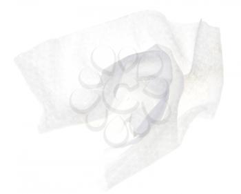 A white napkin on a white background