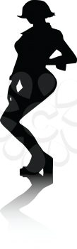 Royalty Free Clipart Image of a Silhouetted Woman
