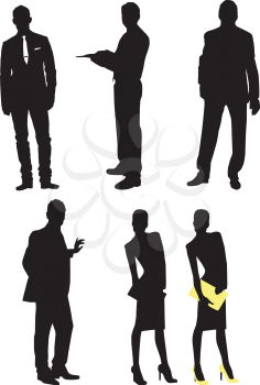 Royalty Free Clipart Image of Silhouettes of Businesspeople