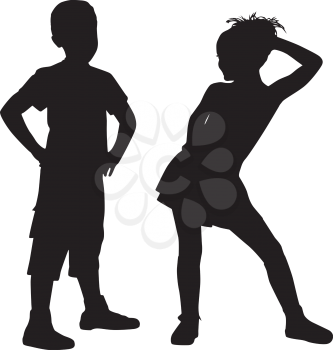 Royalty Free Clipart Image of a Boy and Girl