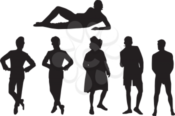 Royalty Free Clipart Image of a Group of Men