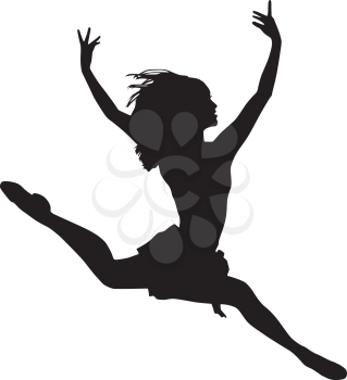 Royalty Free Clipart Image of a Leaping Girl