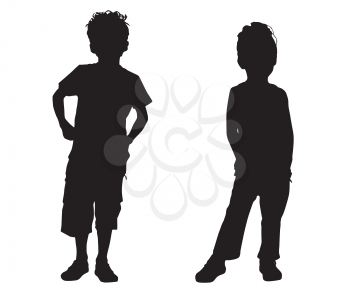 Royalty Free Clipart Image of Two Little Children