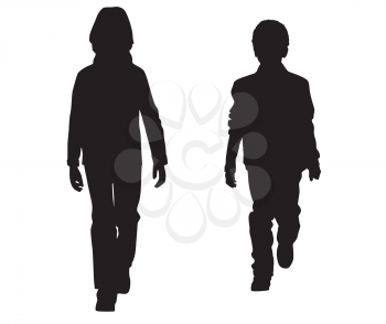 Royalty Free Clipart Image of Two Children