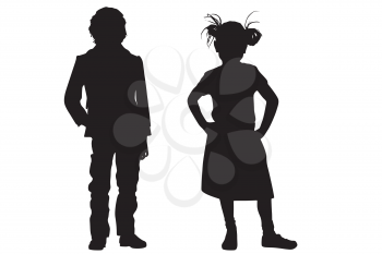 Royalty Free Clipart Image of a Boy and a Girl