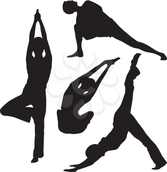 Royalty Free Clipart Image of Yoga Poses