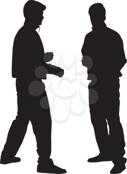 Royalty Free Clipart Image of Silhouettes of Two Boys