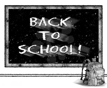 Royalty Free Clipart Image of a Back to School Blackboard