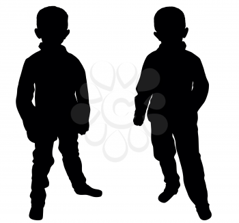 Silhouettes of two fashion boys