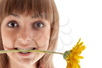 Royalty Free Photo of a Teen Girl With a Flower